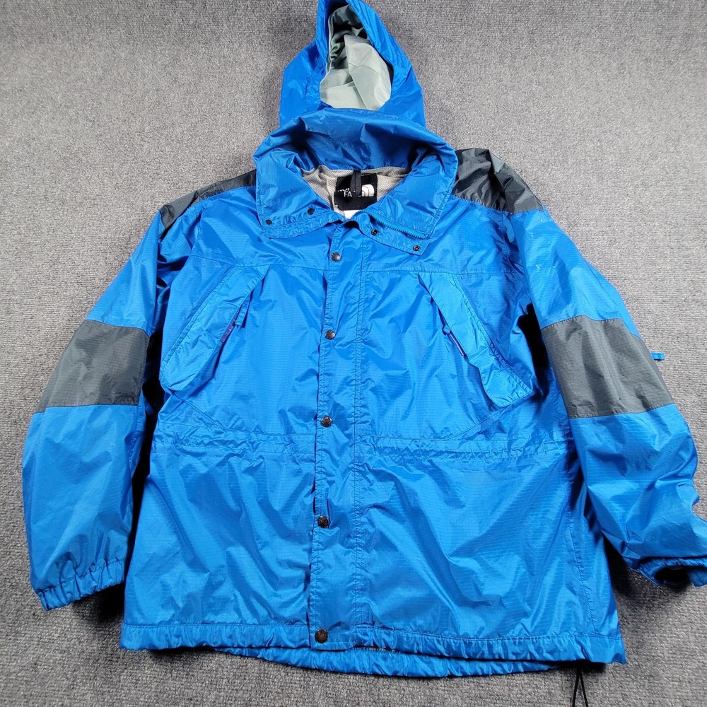 North Face Jacket Mens‎ Large Blue Hooded Waterproof Windbreaker Outdoor Coat
